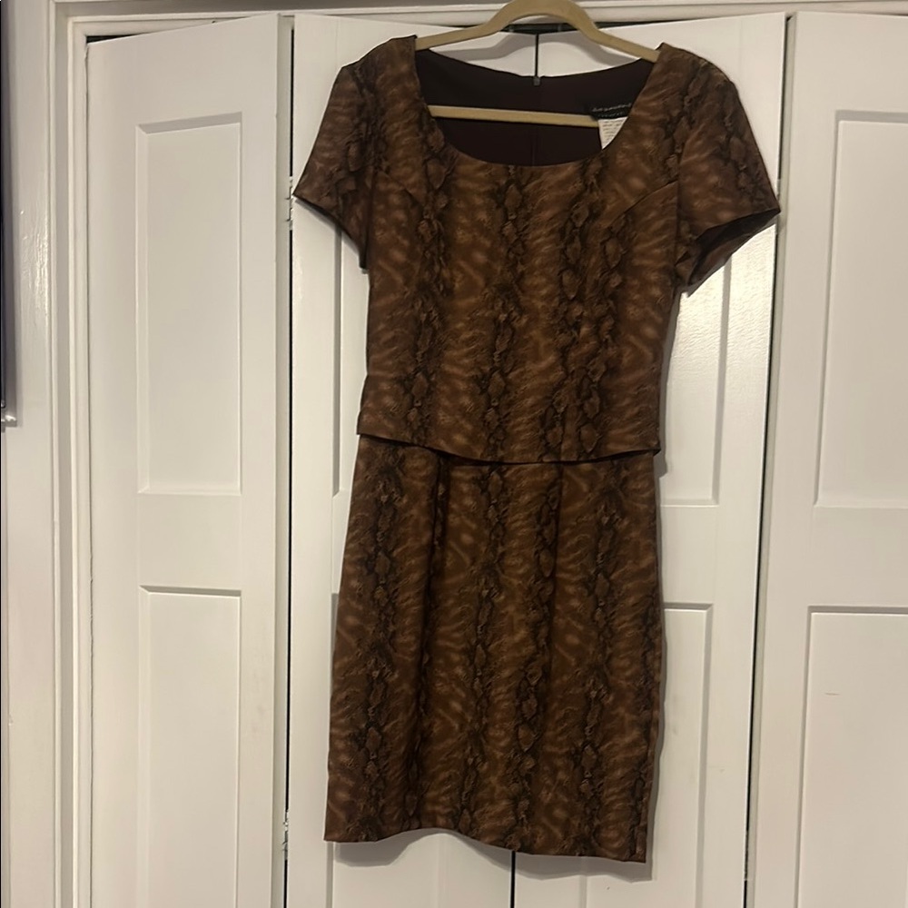 Brown Snake Print Dress